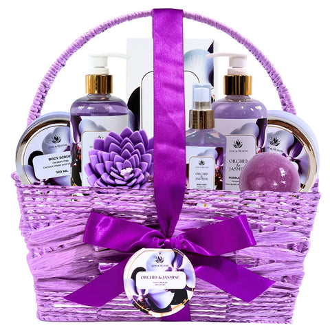 Orchid & Jasmine – Elegant Purple Spa Gift Basket