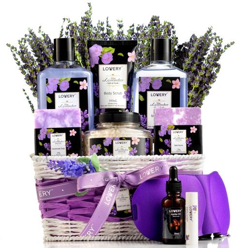 Lavender & Lilac Spa Gift Basket - Aromatherapy Stress Kit