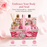 Spa Gift Basket - Peony Cloud - Premium Pink