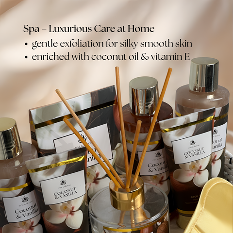 Coconut & Vanilla Basket – Luxurious Bath & Body Gift Basket