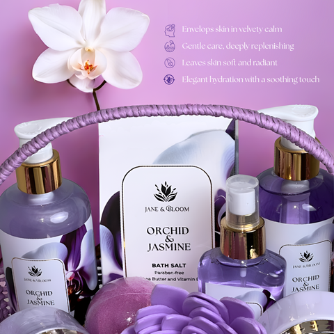 Orchid & Jasmine – Elegant Purple Spa Gift Basket